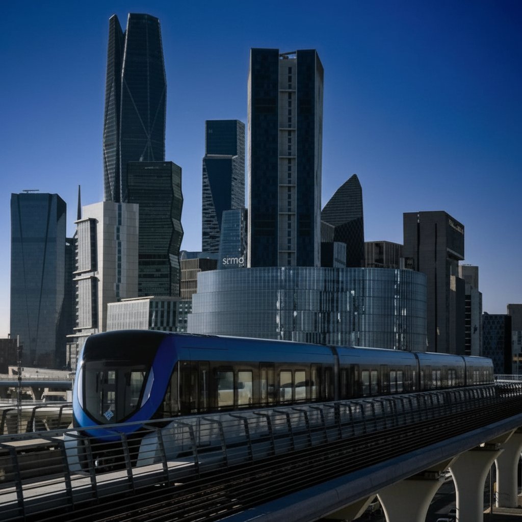 Riyadh Metro and city skyline